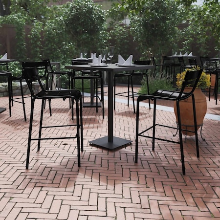 Flash Furniture Black All-Weather Steel Bar Stool, 2PK 2-XU-CH-10318-B-BK-GG